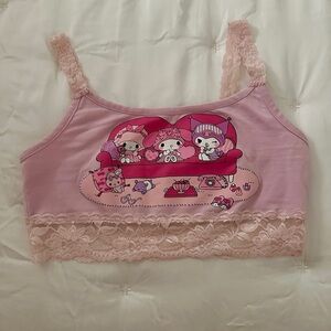 Hot topic Sanrio My Melody Pink Lace Strap Top